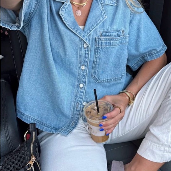 Universal Thread Light Blue Button-Down Shirt - Picture 1 of 5